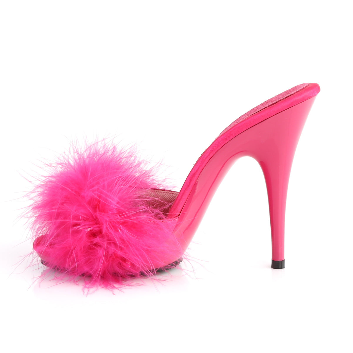 Fabulicious Sandalias para mujer POISE-501F H. PINK SATIN-MARABOU PIEL / H. Rosa