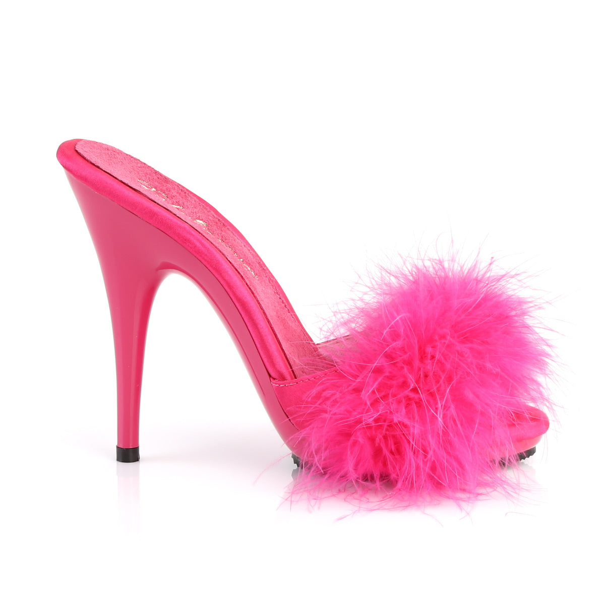 Fabulicious Sandalias para mujer POISE-501F H. PINK SATIN-MARABOU PIEL / H. Rosa