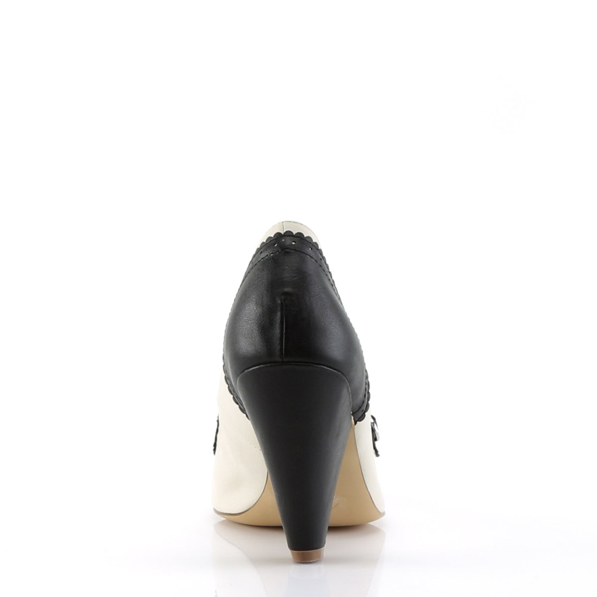 Pin Up Couture Womens Pumps POPPY-18 Black-Cream Faux Leather