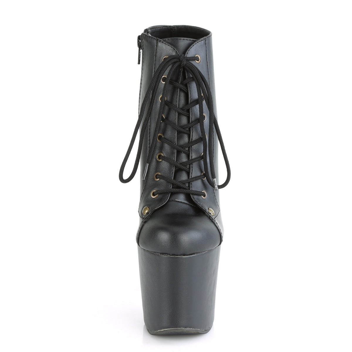 Pleaser Botas de tobillo para mujer RADIANT-1005 Blk Faux Cuero / Blk Faux Cuero