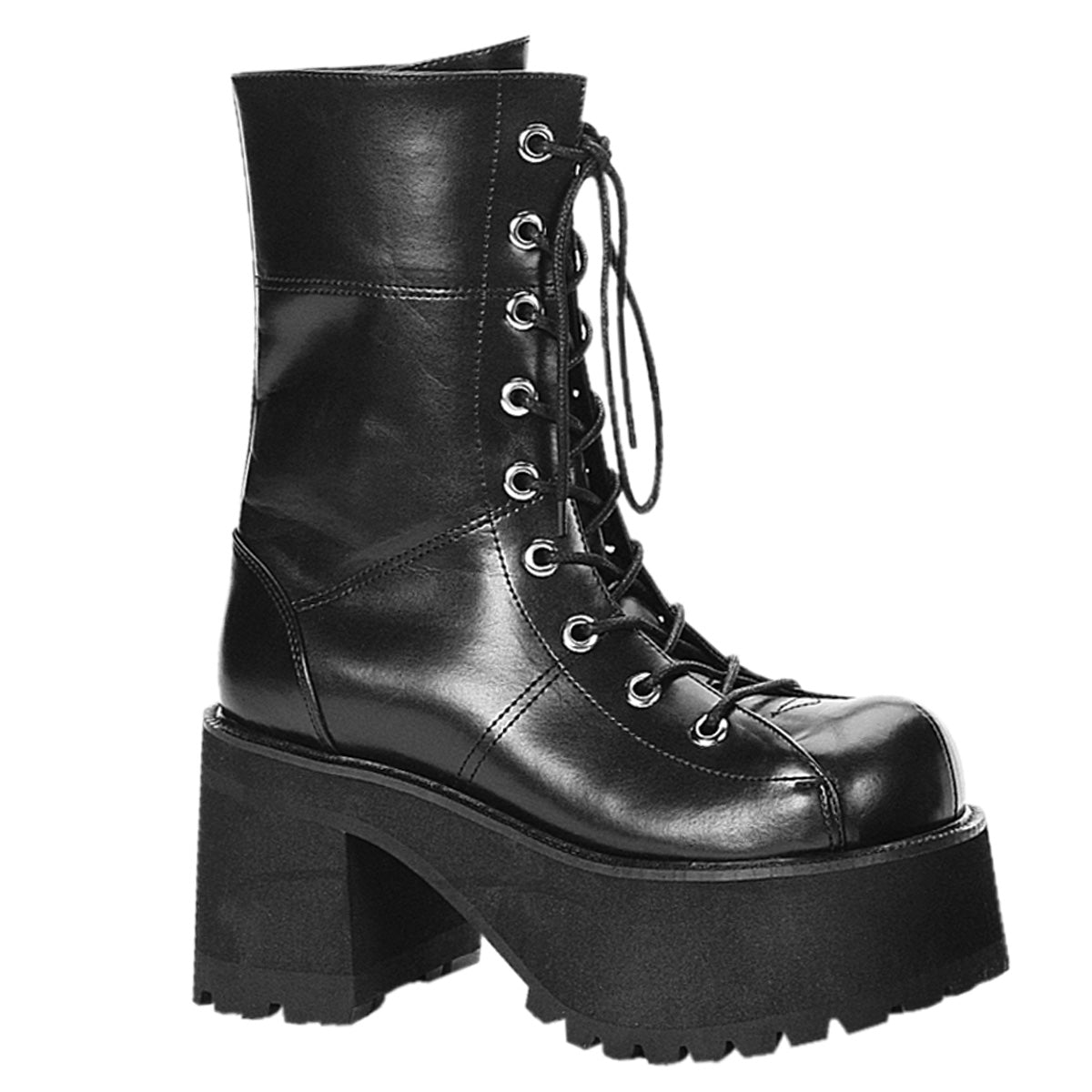 DemoniaCult Botas de mujer RANGER-301 cuero vegano blk