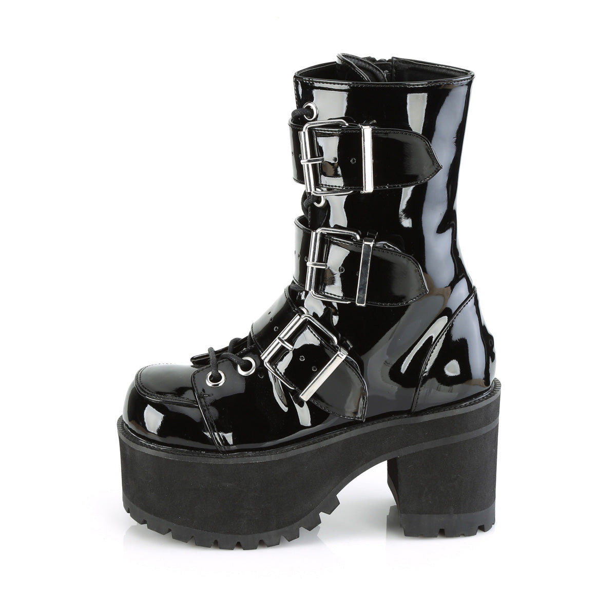 DemoniaCult Botas de tobillo para mujeres RANGER-308 BLK Patente