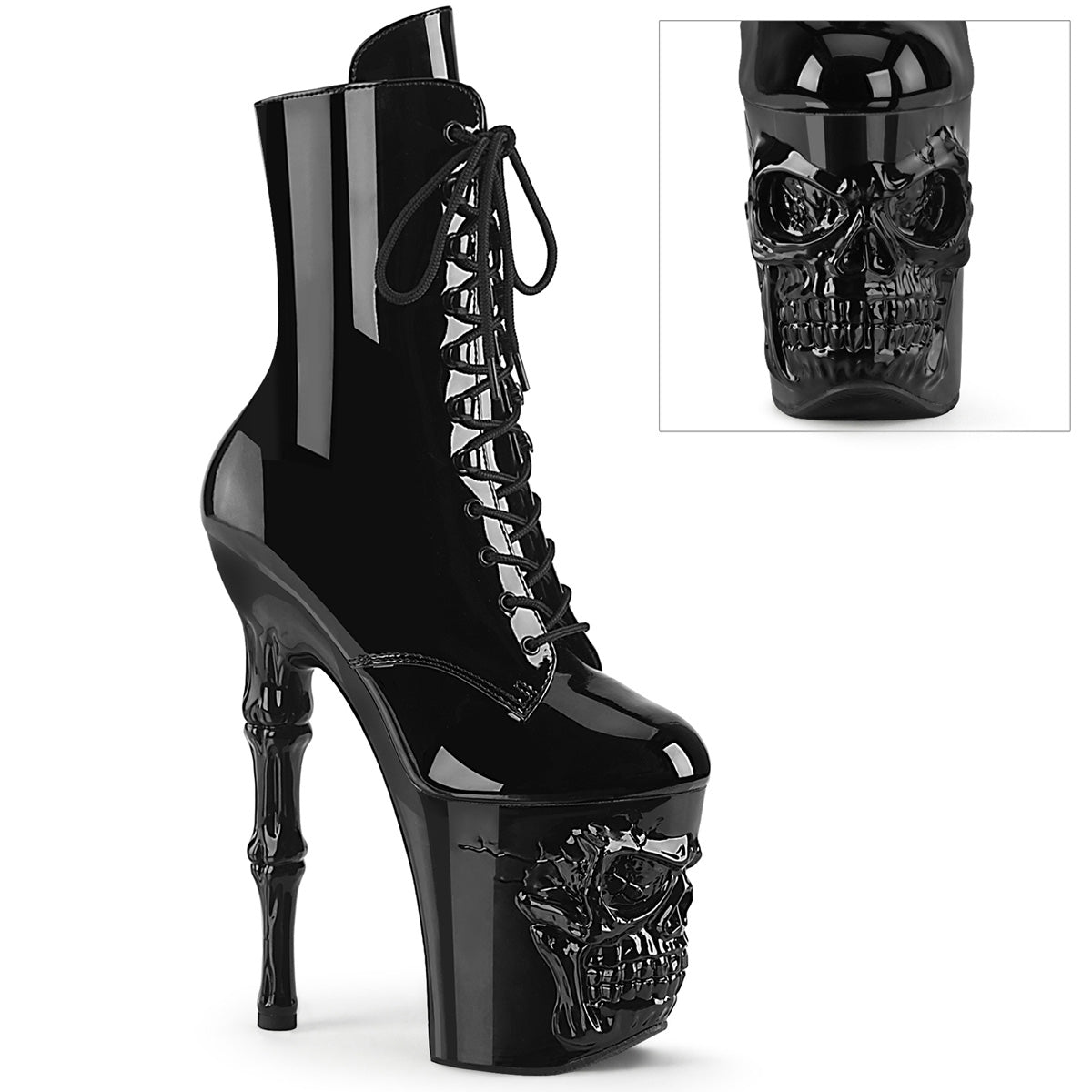 Pleaser  Ankle Boots RAPTURE-1020 Blk Pat/Blk