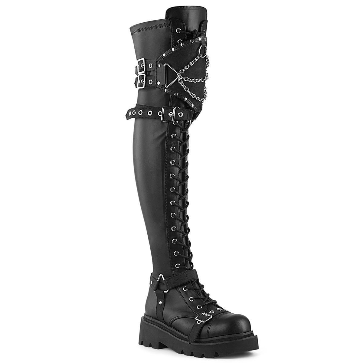 DemoniaCult  Botas RENEGADE-320 BLK STRING VEGAN PUERO