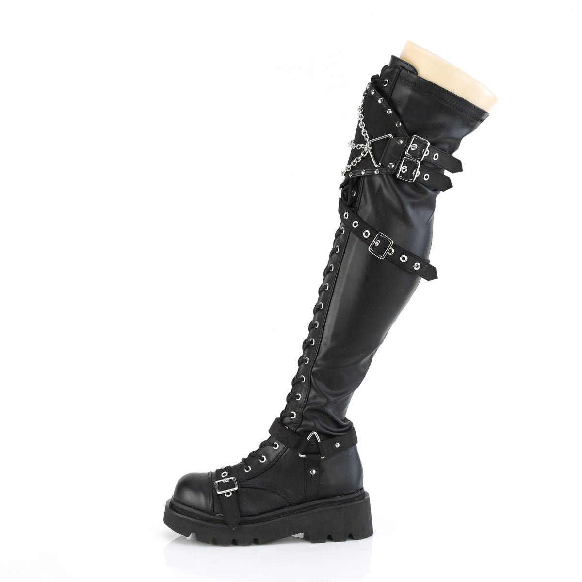 DemoniaCult  Botas RENEGADE-320 BLK STRING VEGAN PUERO