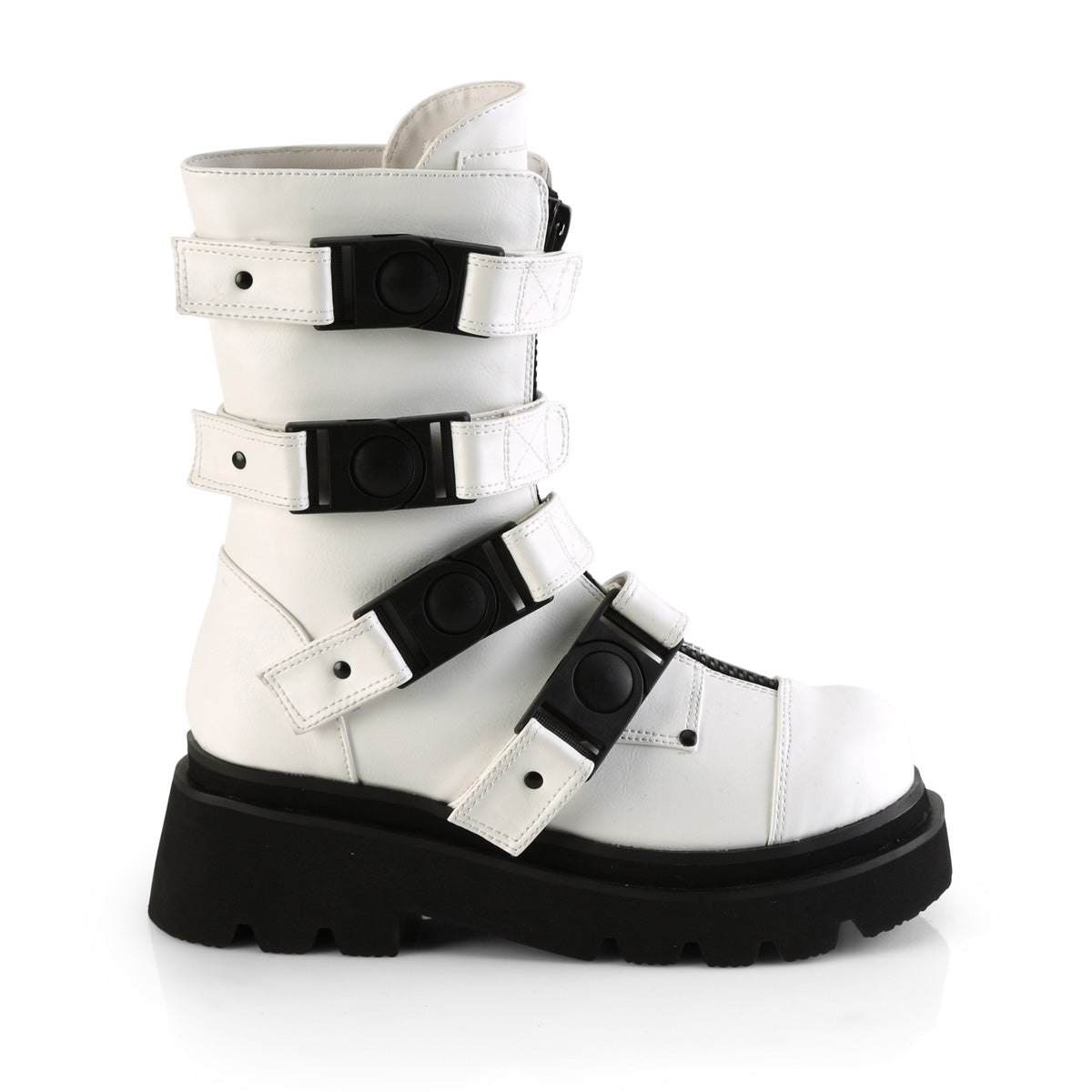 DemoniaCult  Botas RENEGADE-55 Wht Leather Vegan