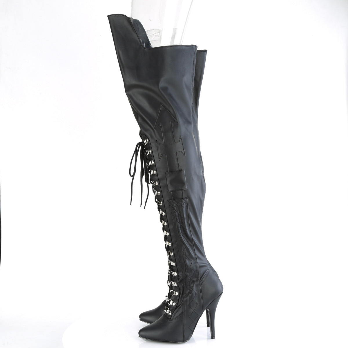 Pleaser  Botas SEDUCE-3082 Blk Str. cuero de imitación