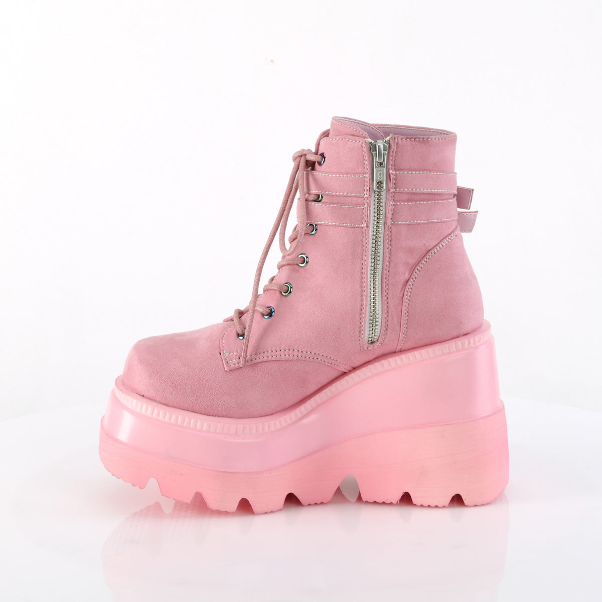 DemoniaCult  Botines SHAKER-52 B. Leed vegano rosa