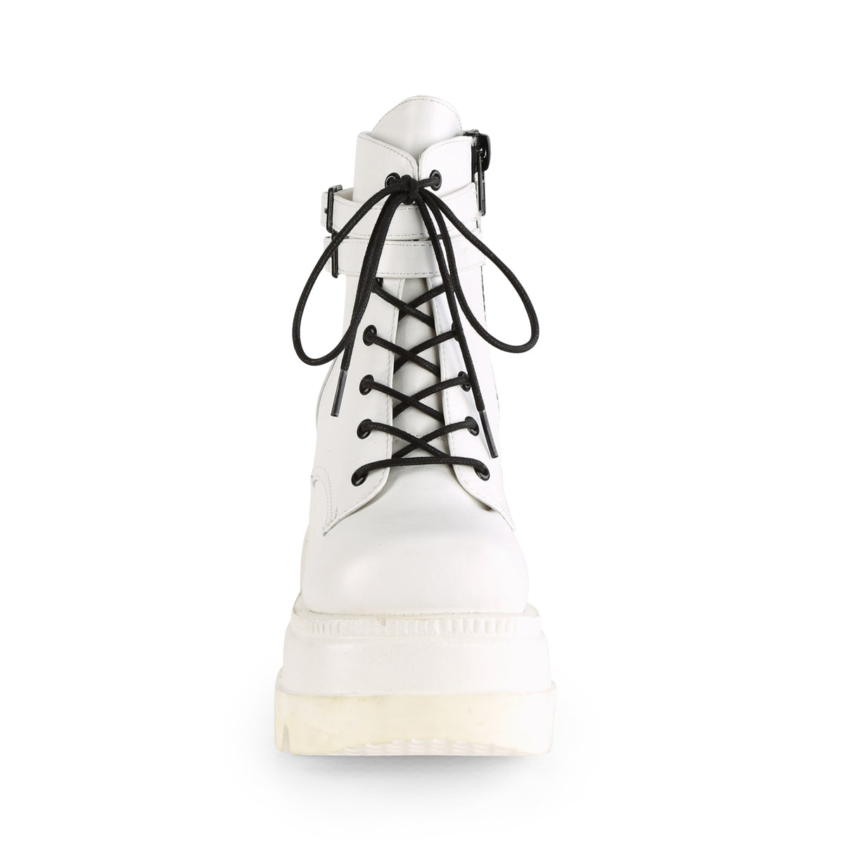 DemoniaCult  Ankle Boots SHAKER-52 Wht Vegan Leather