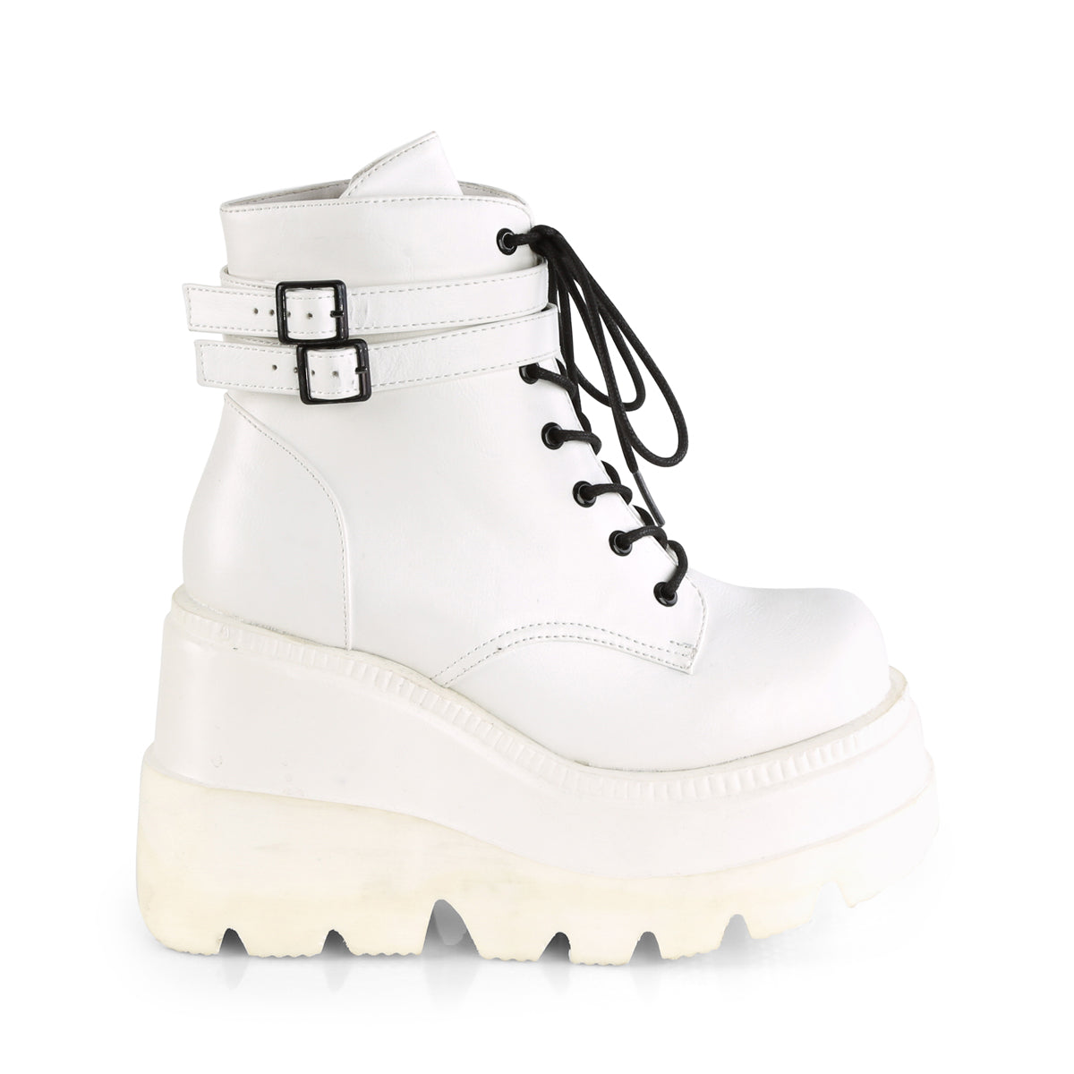 DemoniaCult  Ankle Boots SHAKER-52 Wht Vegan Leather