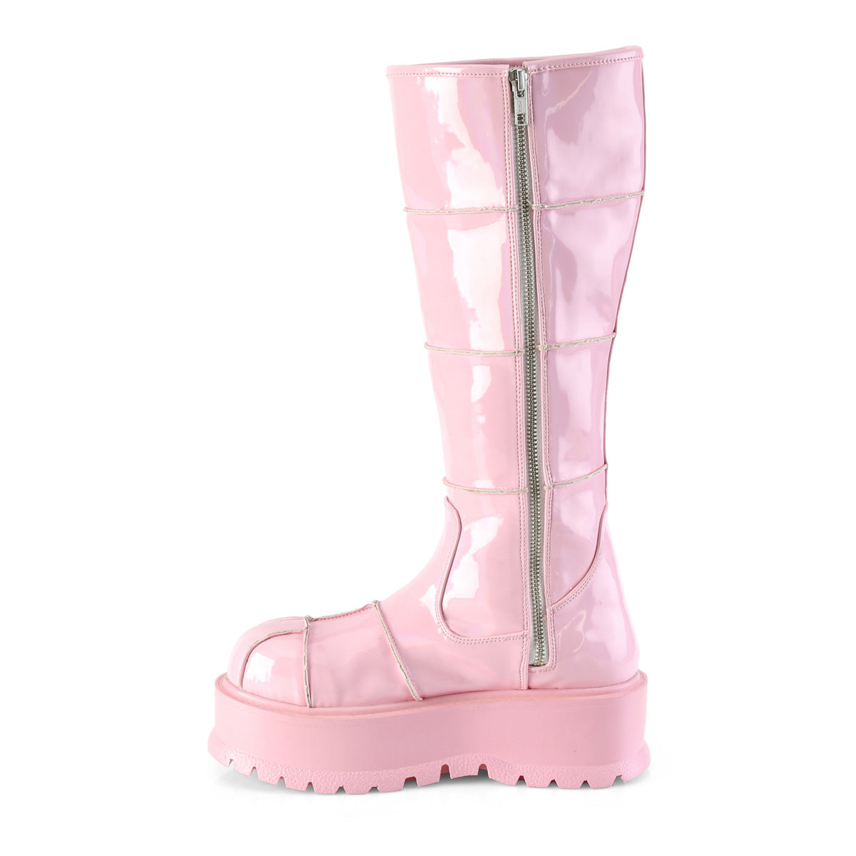 DemoniaCult Womens Boots SLACKER-230 B. Pink Hologram Pat