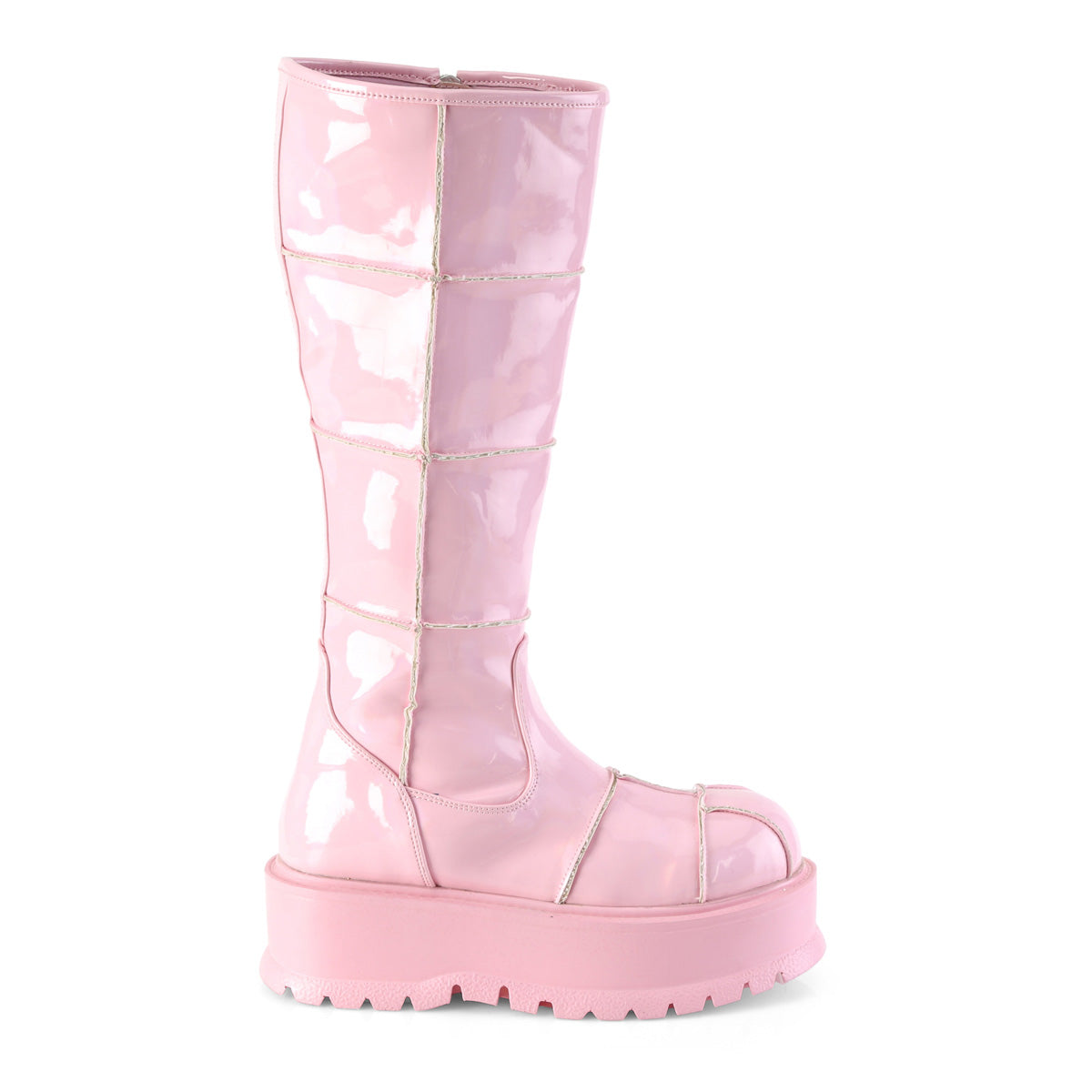 DemoniaCult Womens Boots SLACKER-230 B. Pink Hologram Pat