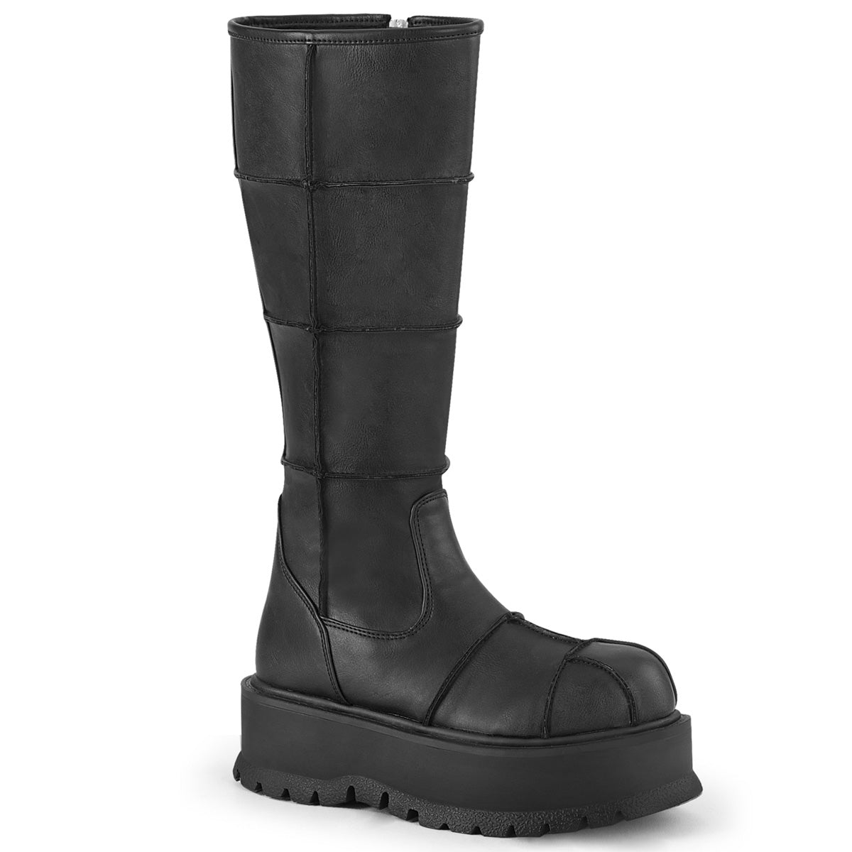 DemoniaCult Botas de mujer SLACKER-230 BLK de cuero vegano