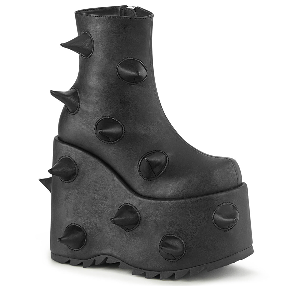 DemoniaCult  Ankle Boots SLAY-77 Blk Vegan Leather