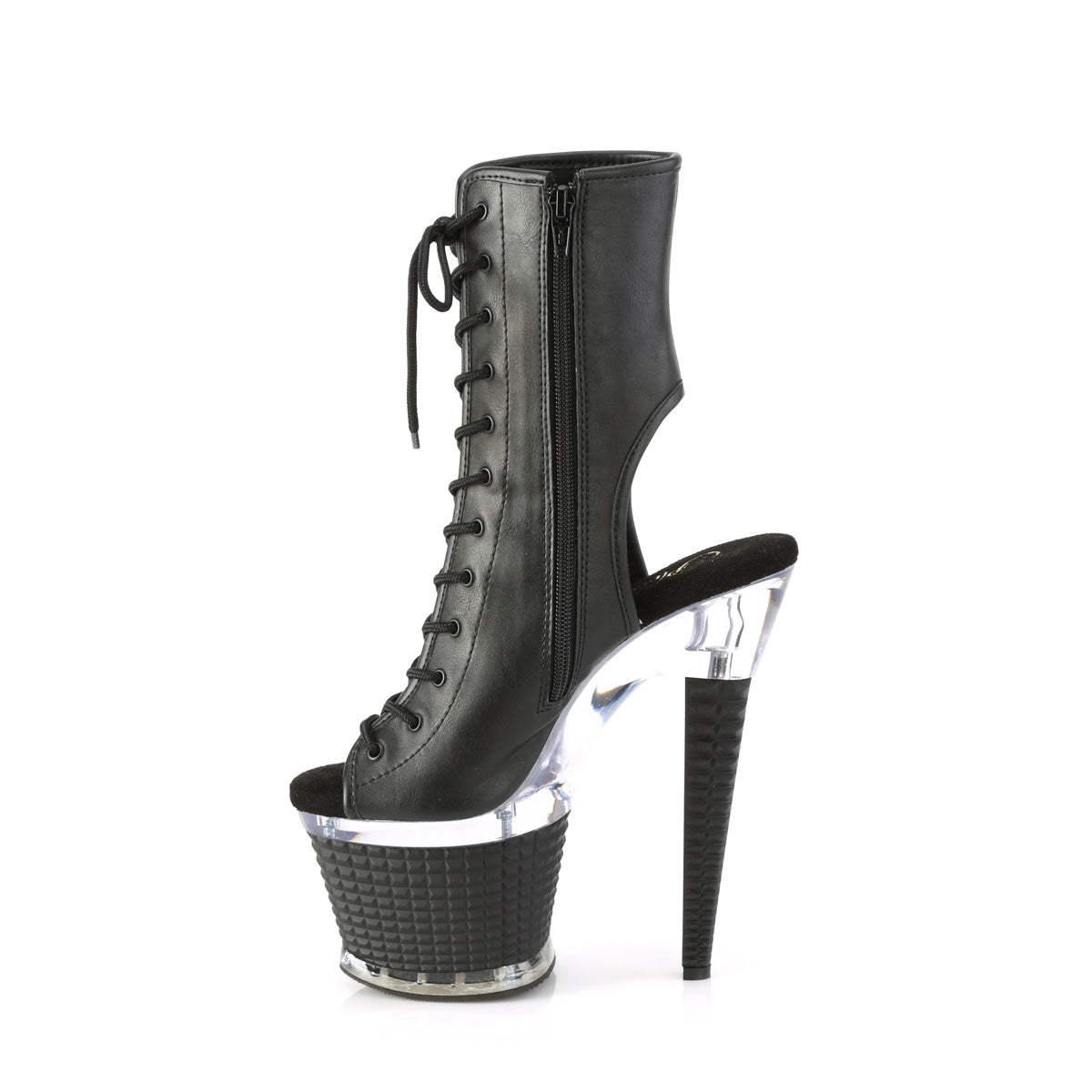 Pleaser  Botines SPECTATOR-1016 Blk Faux Cuero / Clr-Blk Mate