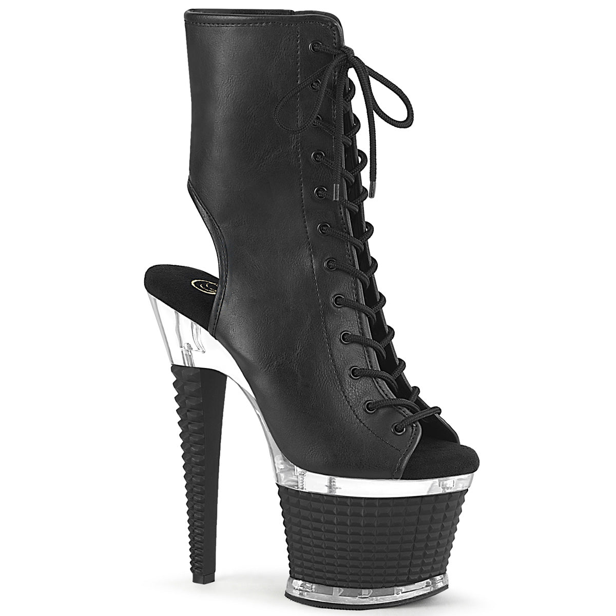 Pleaser  Botines SPECTATOR-1016 Blk Faux Cuero / Clr-Blk Mate