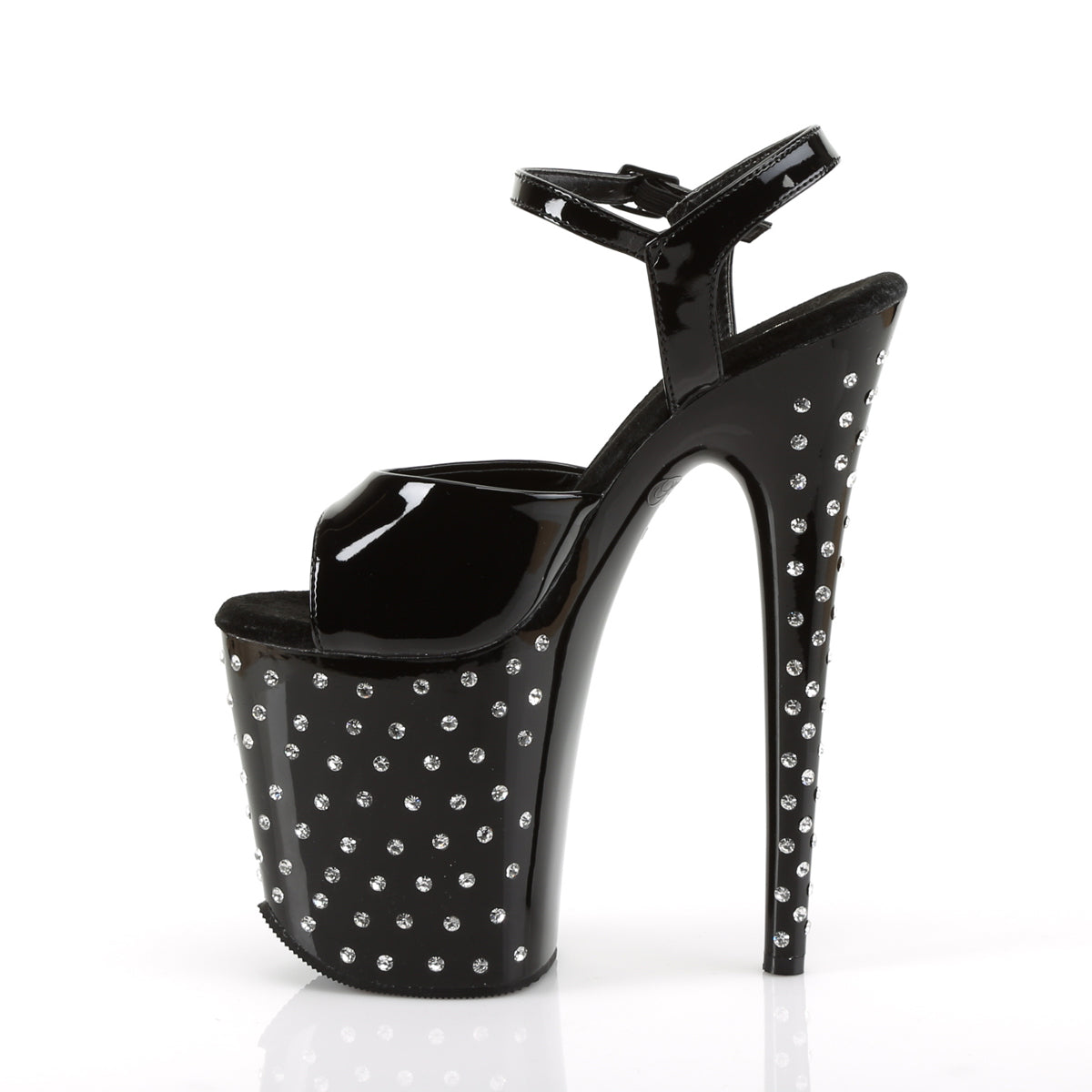 Pleaser Sandalias para mujer STARDUST-809 BLK PAT / BLK