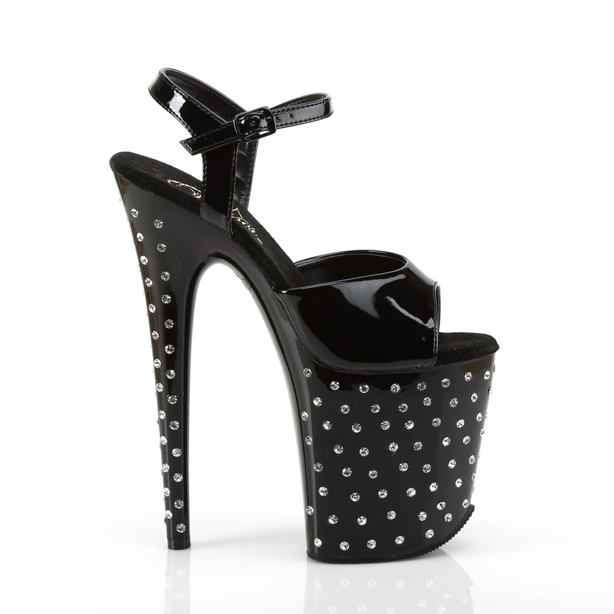 Pleaser Sandalias para mujer STARDUST-809 BLK PAT / BLK