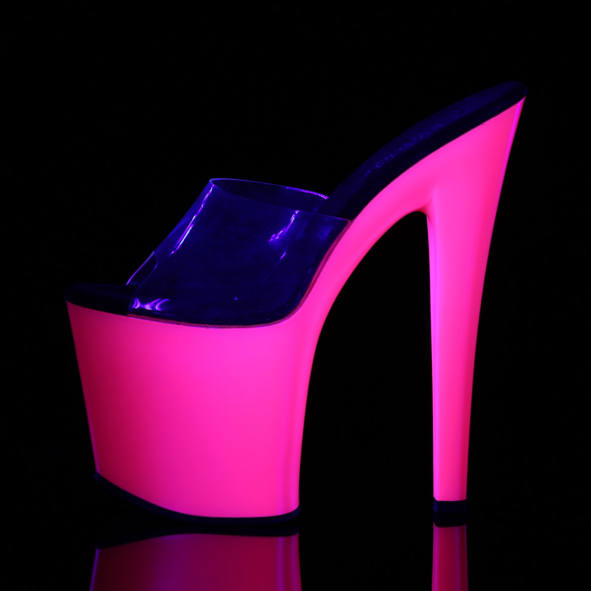 Pleaser Sandalias para mujer TABOO-701UV CLR / NEON PINK