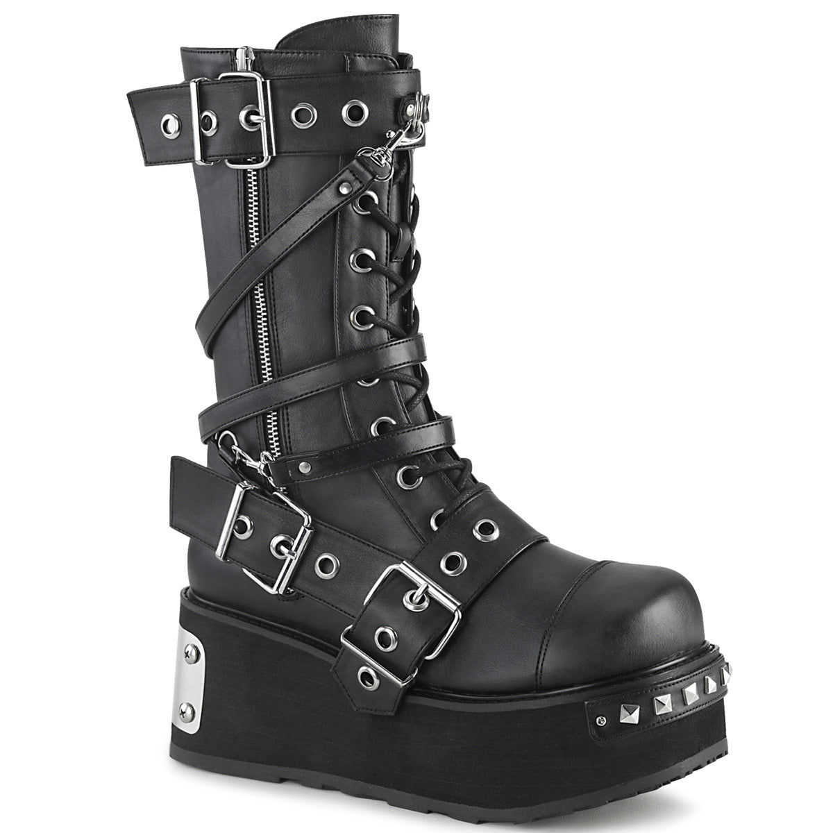 DemoniaCult Mens Boots TRASHVILLE-250 Blk Vegan Leather