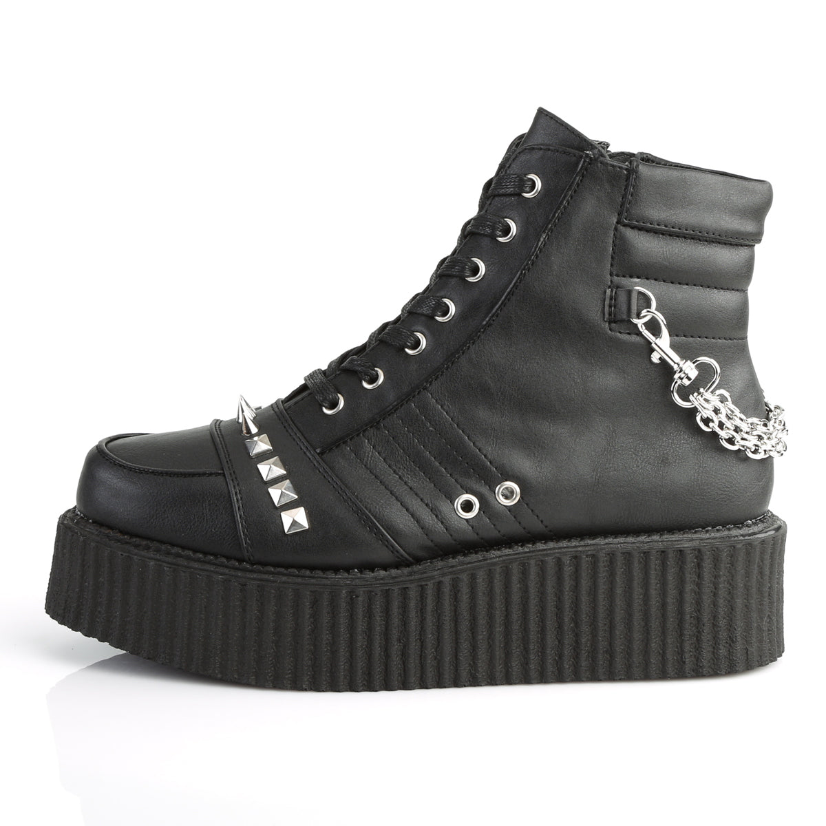 DemoniaCult Mens Low Shoe V-CREEPER-565 Blk Vegan Leather