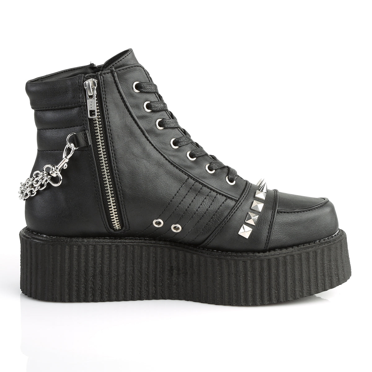 DemoniaCult Mens Low Shoe V-CREEPER-565 Blk Vegan Leather