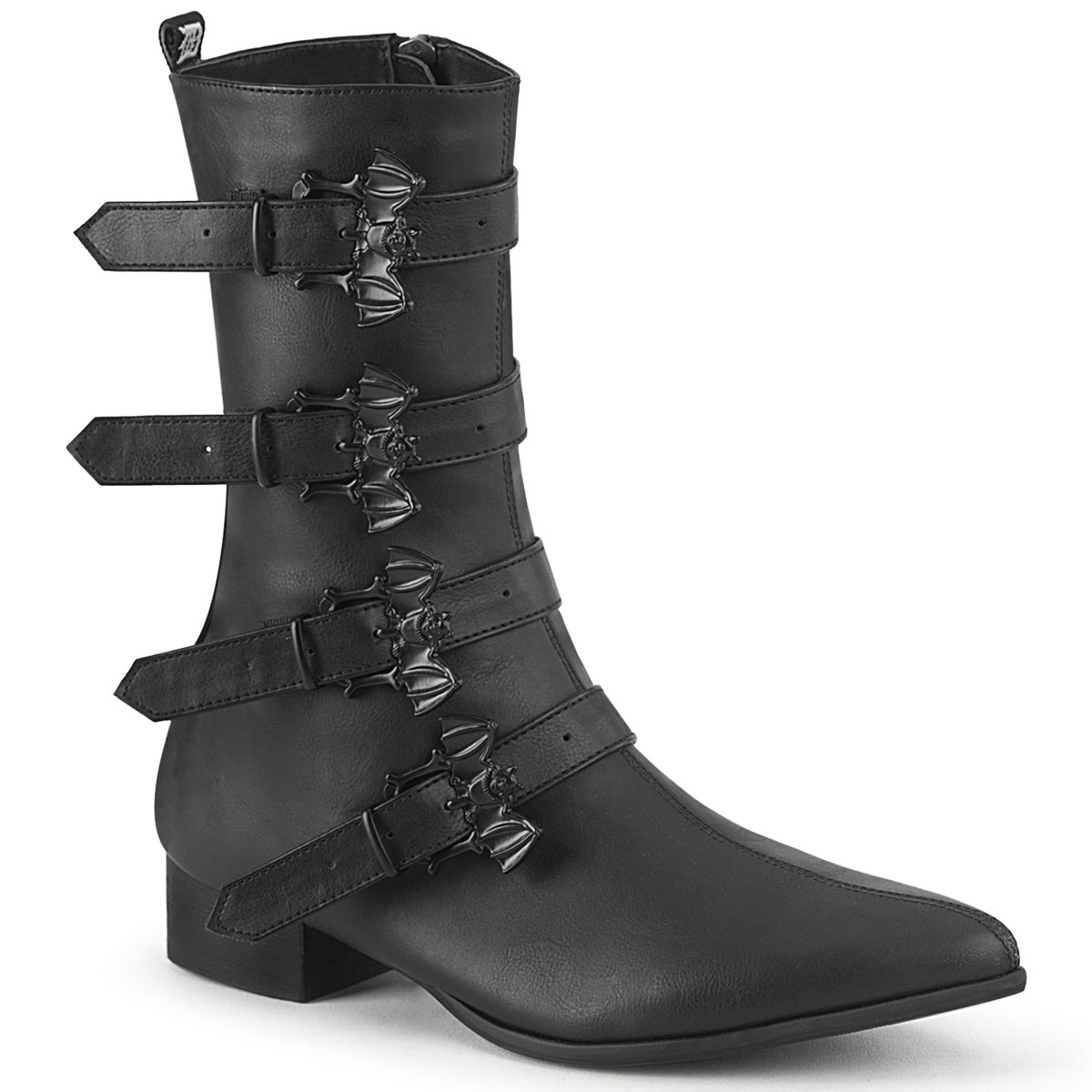 DemoniaCult Botas para hombre WARLOCK-110-B BLK de cuero vegano