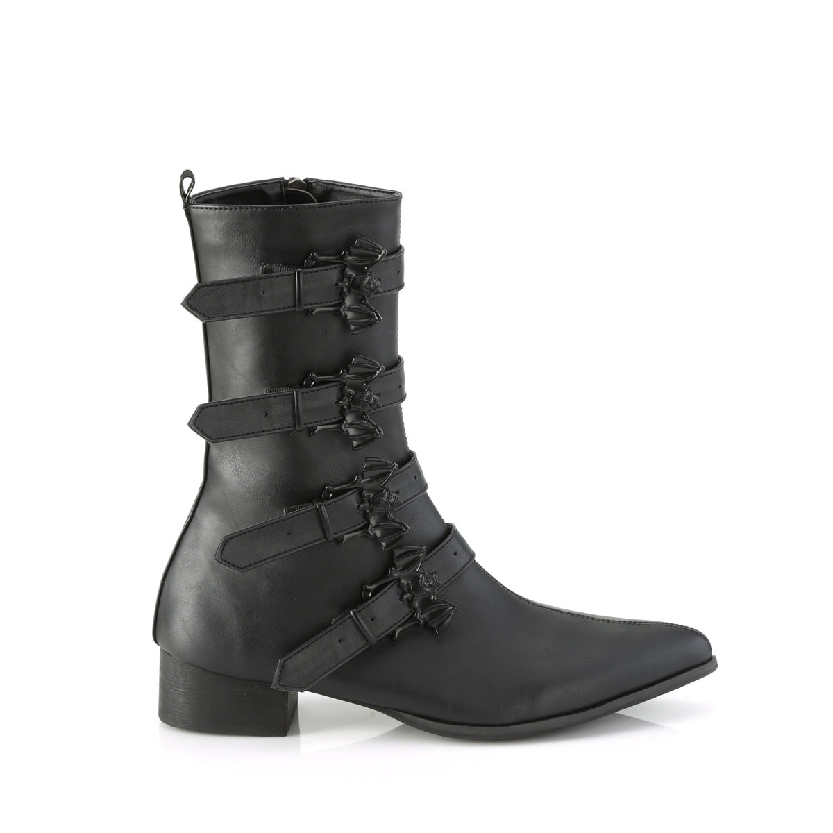 DemoniaCult Botas para hombre WARLOCK-110-B BLK de cuero vegano