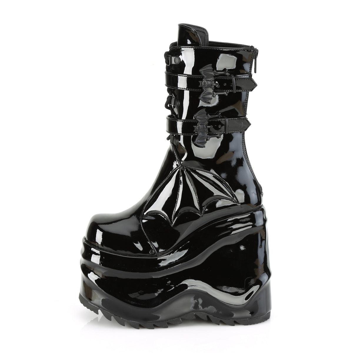 DemoniaCult Botas de mujer WAVE-150 Blk Pat