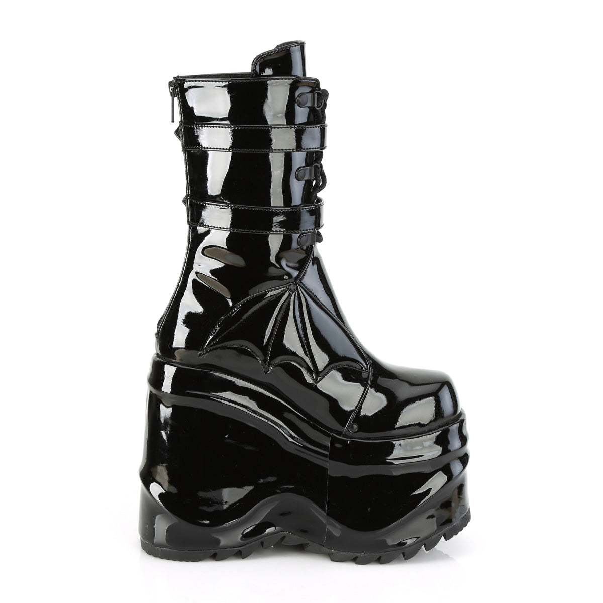 DemoniaCult Botas de mujer WAVE-150 Blk Pat