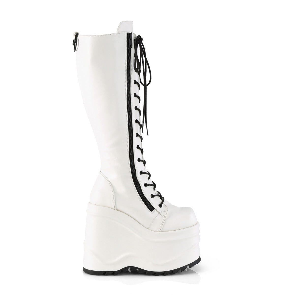 DemoniaCult Womens Boots WAVE-200 Wht Vegan Leather