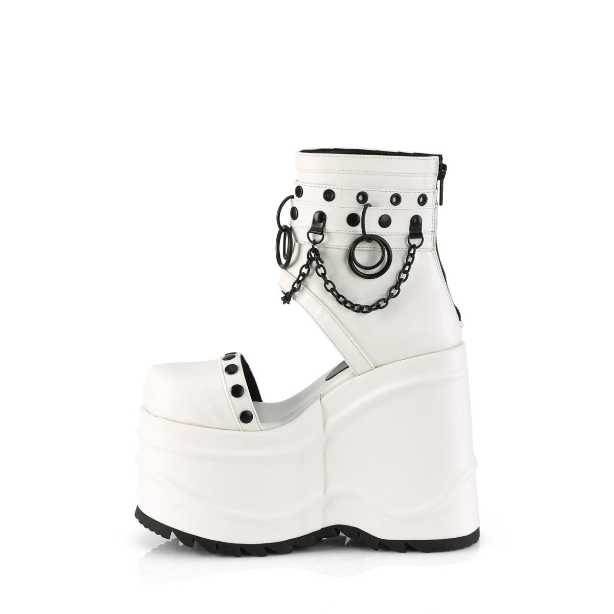 DemoniaCult  Sandals WAVE-22 Wht Vegan Leather