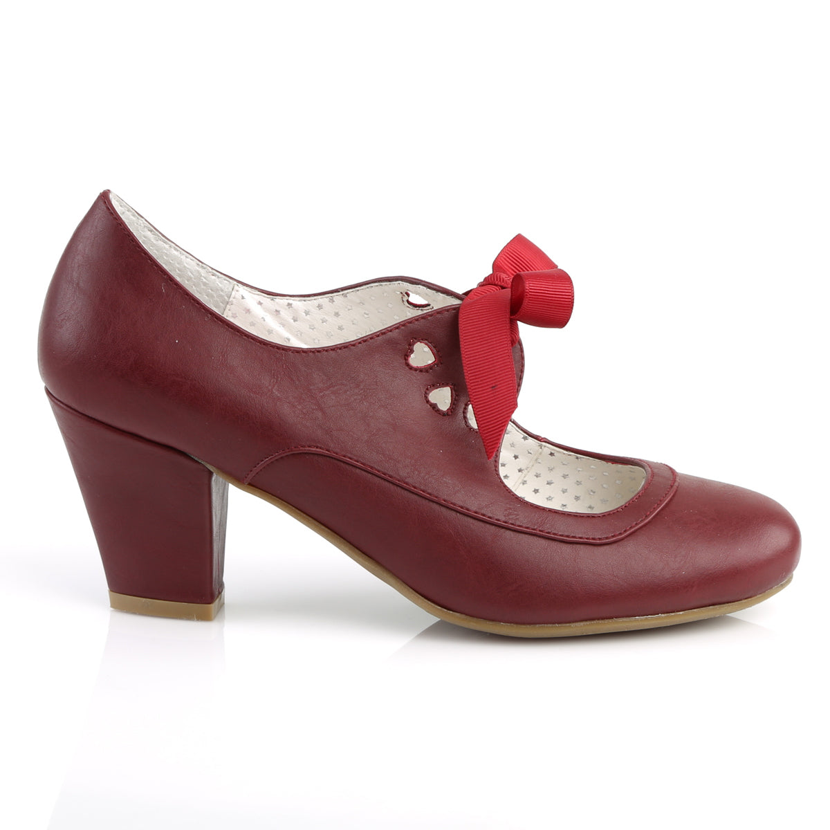 Pin Up Couture Bombas para mujer WIGGLE-32 Cuero Faux Borgoña