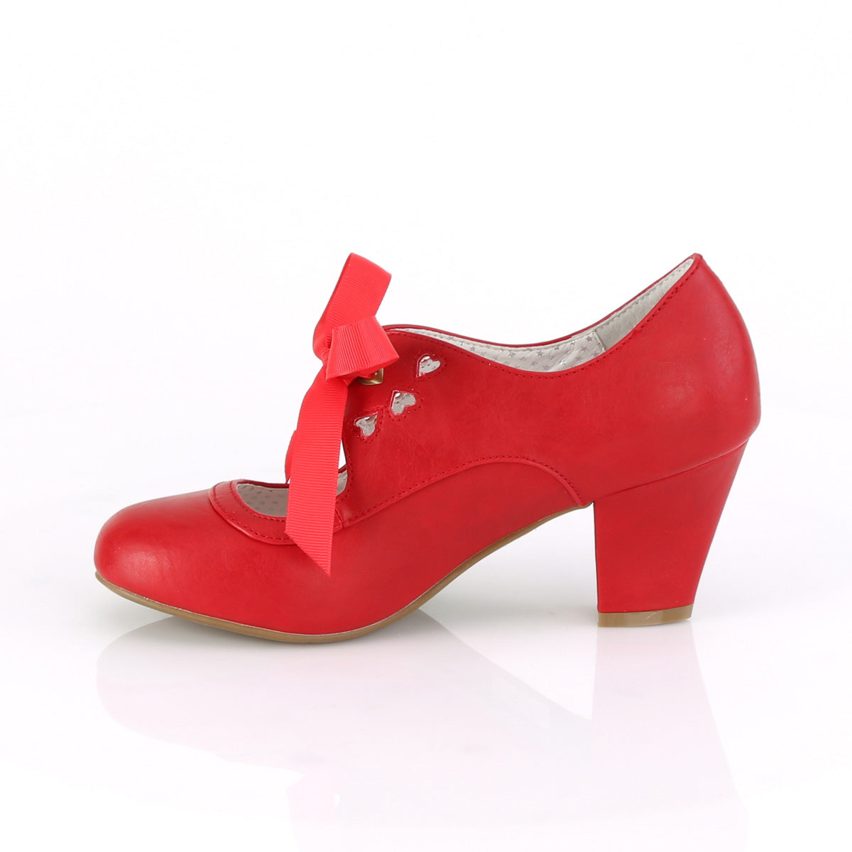 Pin Up Couture Womens Pumps WIGGLE-32 Red Faux Leather