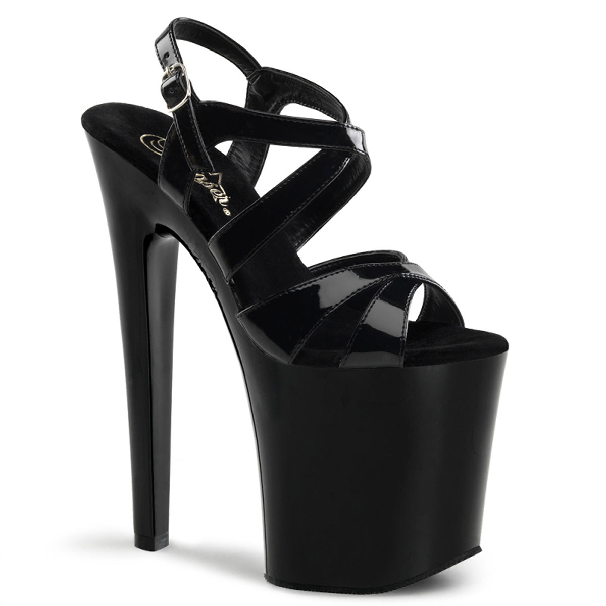 Pleaser Sandalias para mujer XTREME-872 BLK PAT / BLK